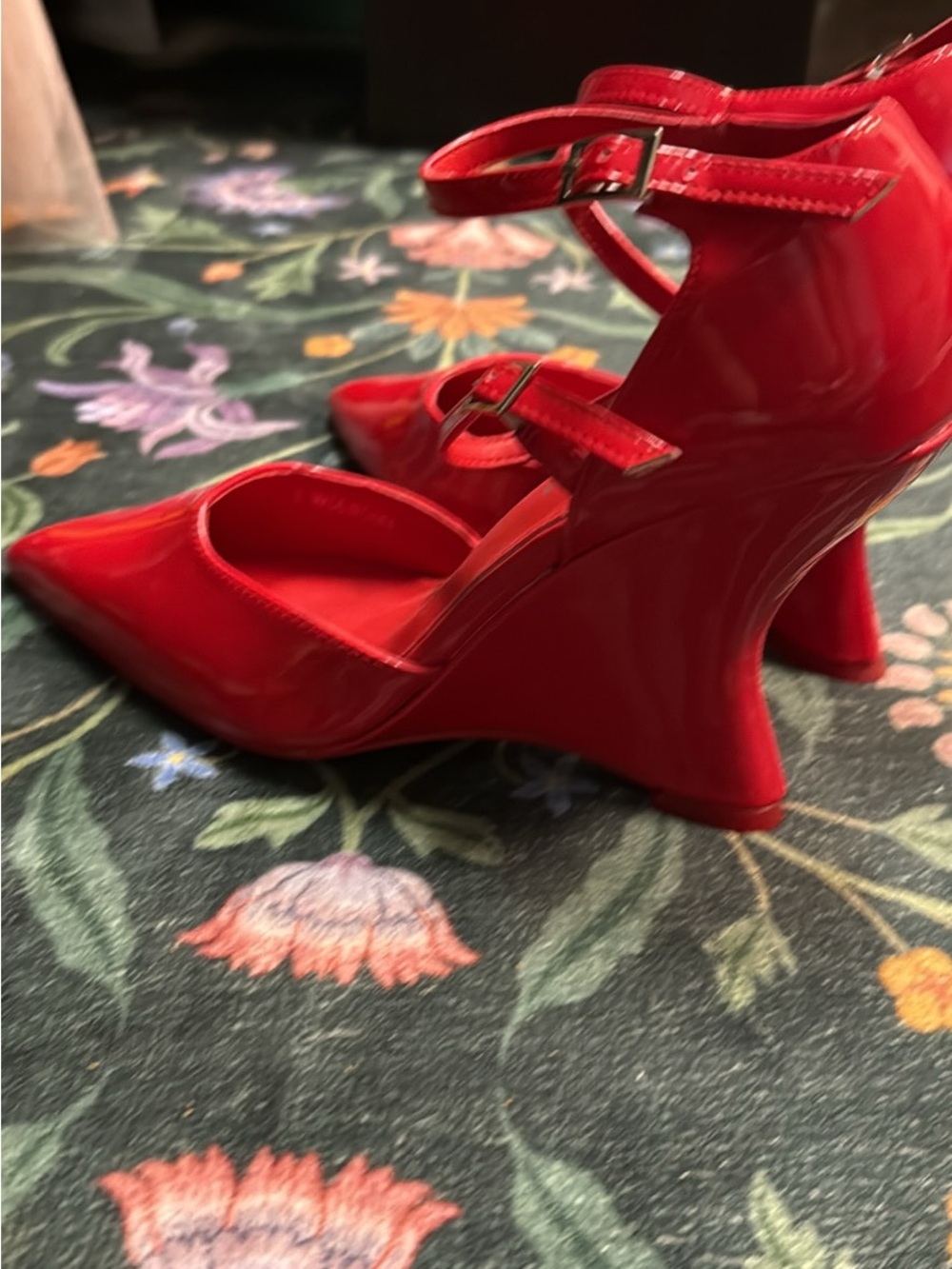 Public Desire Red Patent Wedge Heels – Ferragamo Inspired